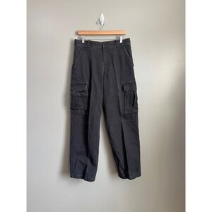 Vintage Y2k emergency exit black cargo pants size 33 grunge skater tech